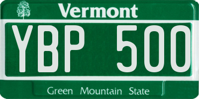 VT license plate YBP500