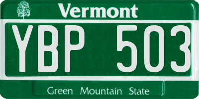 VT license plate YBP503