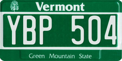 VT license plate YBP504