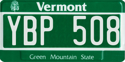 VT license plate YBP508