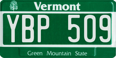 VT license plate YBP509