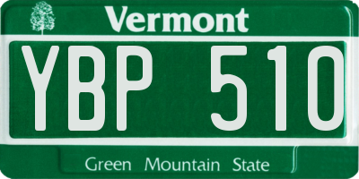 VT license plate YBP510