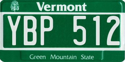 VT license plate YBP512