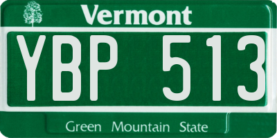 VT license plate YBP513
