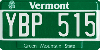 VT license plate YBP515