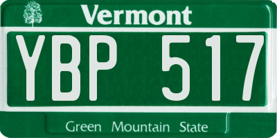 VT license plate YBP517