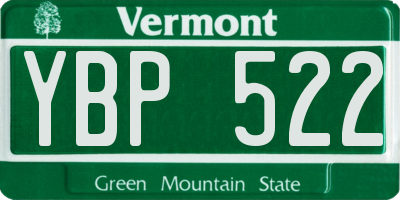 VT license plate YBP522