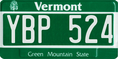 VT license plate YBP524
