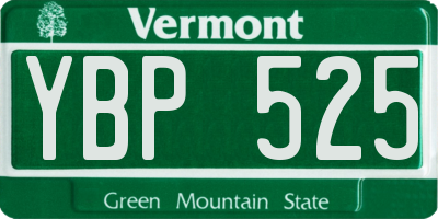 VT license plate YBP525