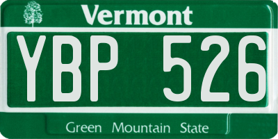 VT license plate YBP526