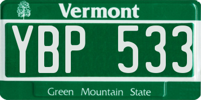 VT license plate YBP533
