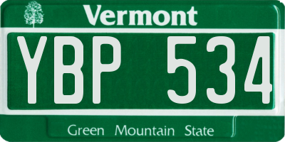 VT license plate YBP534