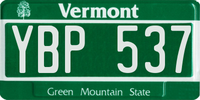 VT license plate YBP537