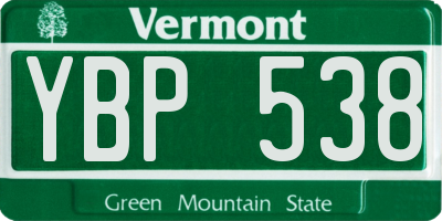 VT license plate YBP538