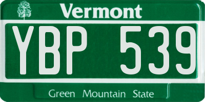 VT license plate YBP539