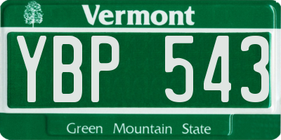 VT license plate YBP543