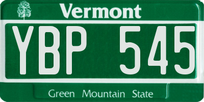 VT license plate YBP545