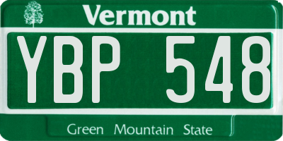 VT license plate YBP548