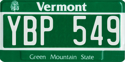 VT license plate YBP549