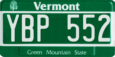VT license plate YBP552