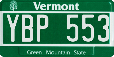 VT license plate YBP553