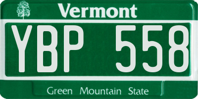 VT license plate YBP558