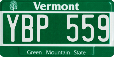 VT license plate YBP559