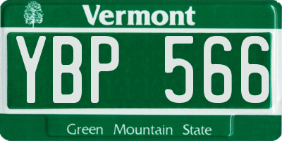 VT license plate YBP566