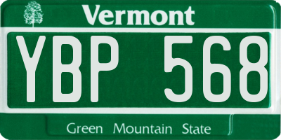 VT license plate YBP568