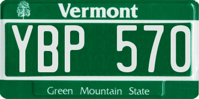 VT license plate YBP570
