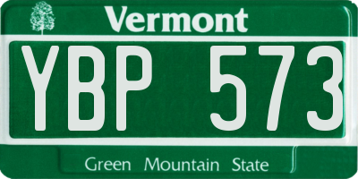 VT license plate YBP573