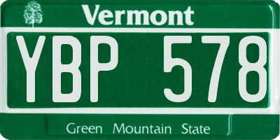 VT license plate YBP578