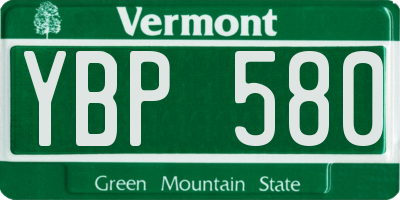 VT license plate YBP580