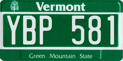VT license plate YBP581