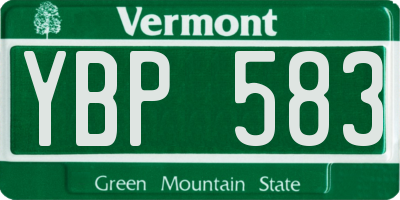 VT license plate YBP583