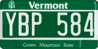 VT license plate YBP584