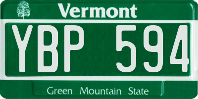 VT license plate YBP594