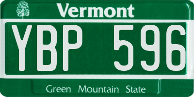 VT license plate YBP596