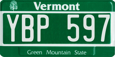 VT license plate YBP597