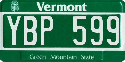 VT license plate YBP599