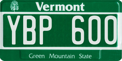 VT license plate YBP600