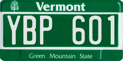 VT license plate YBP601