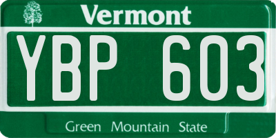 VT license plate YBP603