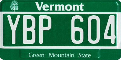 VT license plate YBP604