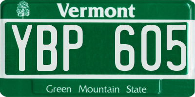 VT license plate YBP605