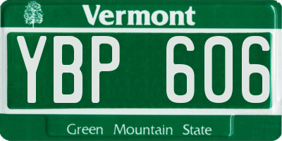 VT license plate YBP606