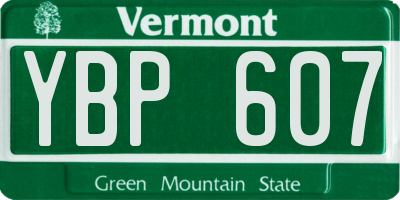 VT license plate YBP607