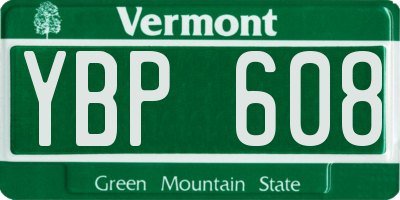 VT license plate YBP608