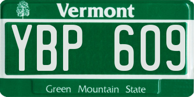 VT license plate YBP609
