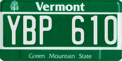 VT license plate YBP610